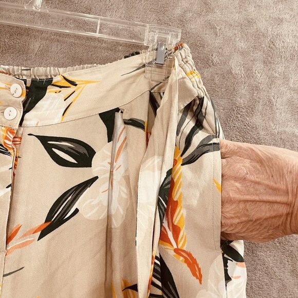 Patrons of Peace Pants Womens Large Floral Wide Leg Pleated Boho Pockets Rayon - Picture 12 of 16